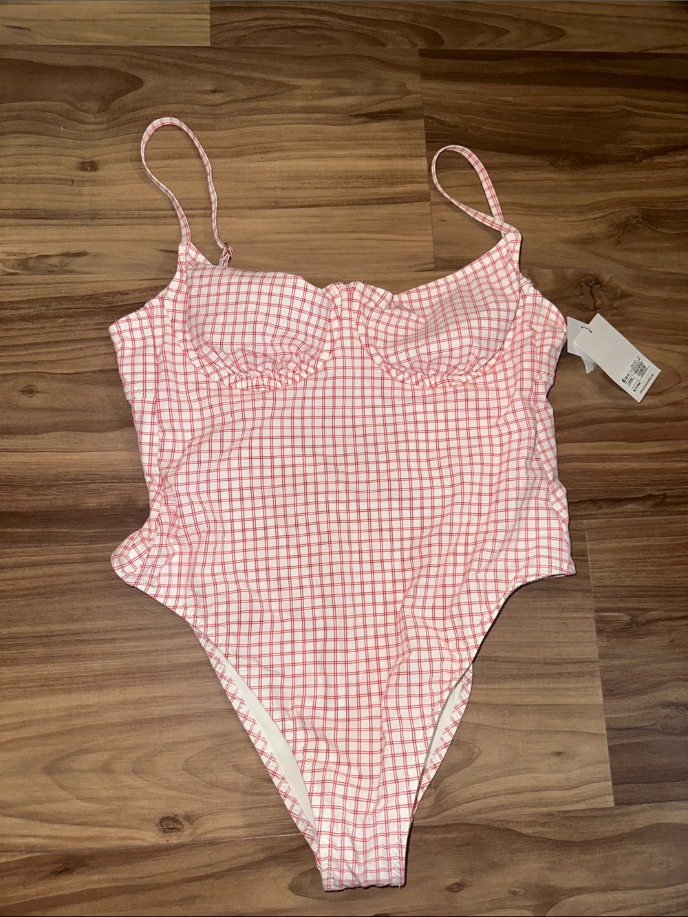 SOLID & STRIPED Pink Gingham One-Piece Swimsuit